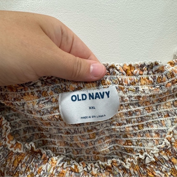 Old Navy Short Sleeve Balloon Sleeve Square Neck Floral Top Size XXL - Picture 3 of 6